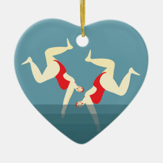 Funny Two Women Wild Swimmingpools Weihnachten Keramik Ornament