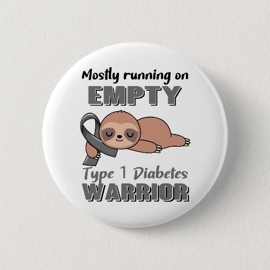 Funny Typ 1 Diabetes Awareness Ohrts Button (Vorderseite)