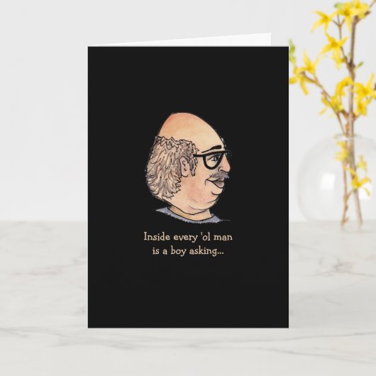 Funny Typ fragte, was passiert ist Karte (Gelbe Blume)