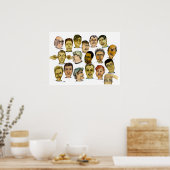 Funny Typ mit Albernen Gesichter Poster (Küche)