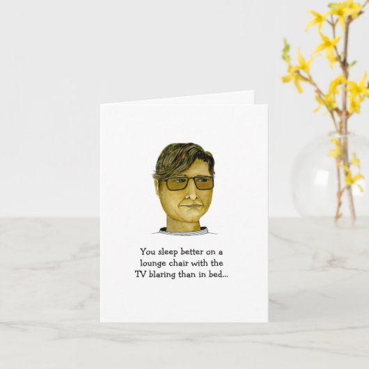 Funny Typ mit Pre-Sleep Karte (Gelbe Blume)