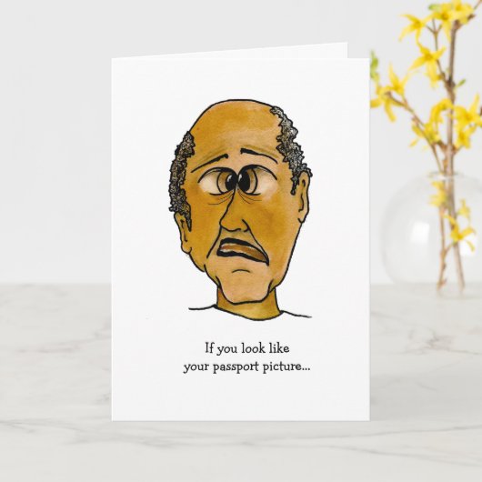 Funny Typ Passport-Bild Karte (Gelbe Blume)