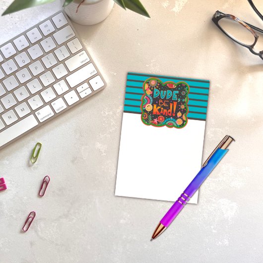 Funny Typ Sei freundlich lächelnd farbig Post-it Klebezettel