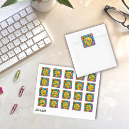 Funny Typ Sei freundlich und blutig. Quadratischer Aufkleber