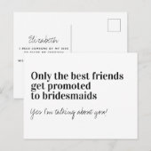 Funny Typografie Bridesmaid Vorschlag Ankündigungspostkarte (Vorne/Hinten)