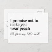 Funny Typografie Bridesmaid Vorschlag Ankündigungspostkarte (Vorne/Hinten)