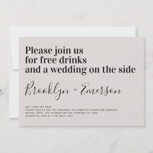 Funny Typografie Ecru Wedding Einladung