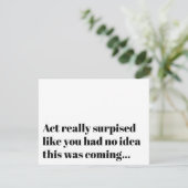 Funny Typografy Act Überraschung Bridesmaid Vorsch Einladung (Stehend Vorderseite)