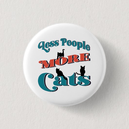Funny Typografy Cats Button (Vorderseite)