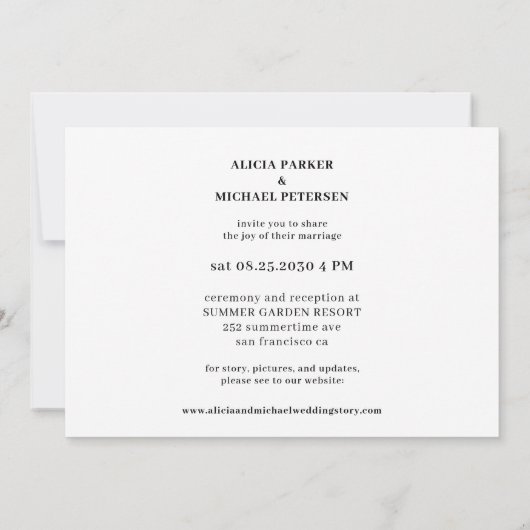 Funny Typografy Drehbuch lässig Hochzeit Einladung (Rückseite)