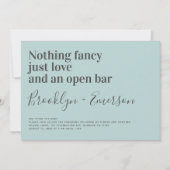 Funny Typografy Duck Egg Blue Wedding Einladung (Vorderseite)