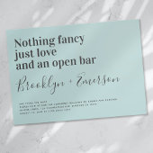 Funny Typografy Duck Egg Blue Wedding Einladung