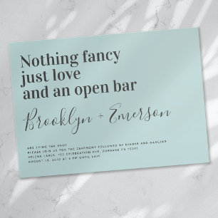 Funny Typografy Duck Egg Blue Wedding Einladung