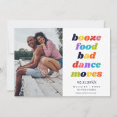 Funny Typografy Foto Wedding Save the Date (Vorderseite)