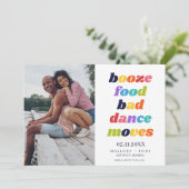 Funny Typografy Foto Wedding Save the Date (Stehend Vorderseite)