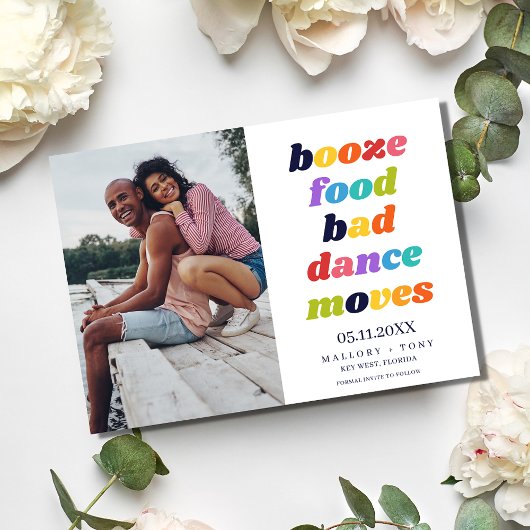 Funny Typografy Foto Wedding Save the Date