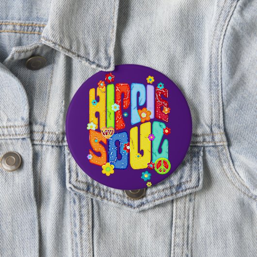 Funny Typografy - HIPPIE-SOUL 1 Button (Beispiel)