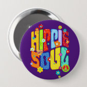 Funny Typografy - HIPPIE-SOUL 1 Button (Vorne & Hinten)