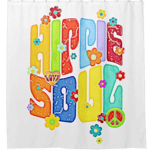 Funny Typografy - HIPPIE-SOUL 1 Duschvorhang (Vorderseite)