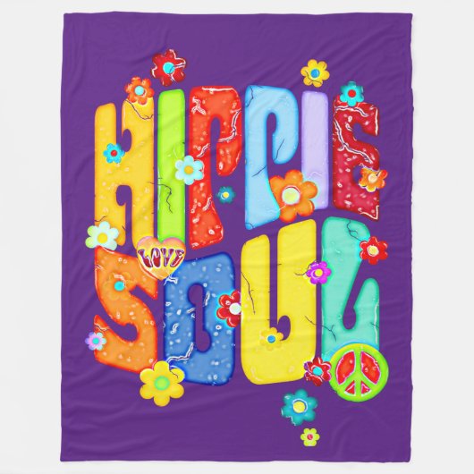 Funny Typografy - HIPPIE-SOUL 1 Fleecedecke (Vorderseite)
