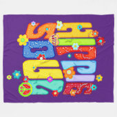 Funny Typografy - HIPPIE-SOUL 1 Fleecedecke (Vorderseite (Horizontal))