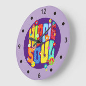 Funny Typografy - HIPPIE-SOUL 1 Große Wanduhr (Winkel)