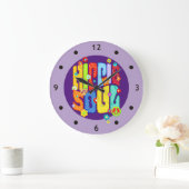 Funny Typografy - HIPPIE-SOUL 1 Große Wanduhr (Zuhause)