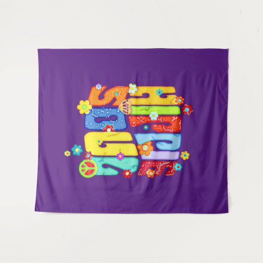 Funny Typografy - HIPPIE-SOUL 1 Wandteppich (Vorderseite (Horizontal))