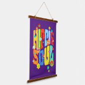 Funny Typografy - HIPPIE-SOUL 1 Wandteppich Mit Holzrahmen (Gewinkelt)