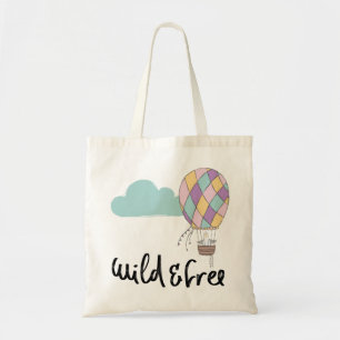 Funny Typografy Hot Air Balloon Bird Tragetasche