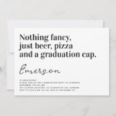 Funny Typografy Nothing Extravagant Grad Party Einladung (Vorderseite)