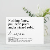 Funny Typografy Nothing Extravagant Grad Party Einladung (Stehend Vorderseite)