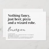 Funny Typografy Nothing Extravagant Grad Party Einladung (Vorne/Hinten)