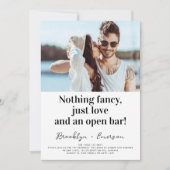 Funny Typografy Nothing Extravagante Foto Wedding Einladung (Vorderseite)