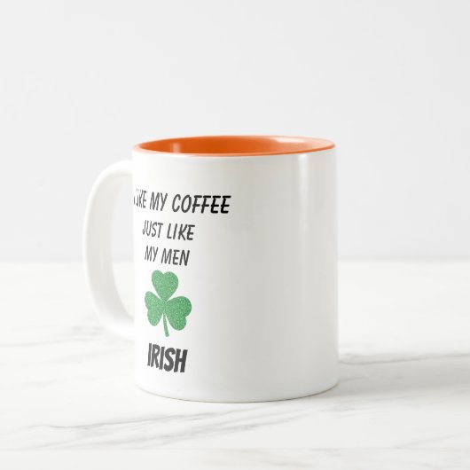 Funny Typografy Quote Sprichwort Irish Zweifarbige Tasse (Vorderseite Links)
