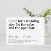 Funny Typografy Schwarz-weiß Wedding Einladung (Stehend Vorderseite)