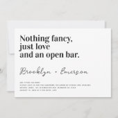 Funny Typografy Schwarz-weiß Wedding Einladung (Vorderseite)