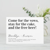 Funny Typografy Schwarz-weiß Wedding Einladung (Stehend Vorderseite)