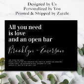 Funny Typografy Schwarz-weiß Wedding Einladung