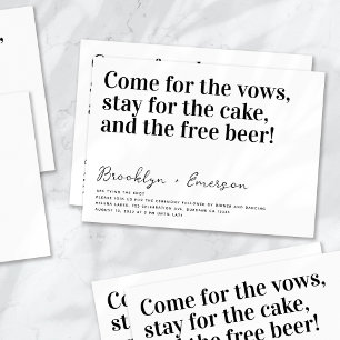 Funny Typografy Schwarz-weiß Wedding Einladung