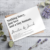 Funny Typografy Tiny Human Couple's Baby Shower Einladung