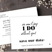 Funny Typografy Zitat Hochzeit speichern Sie das D Ankündigungspostkarte