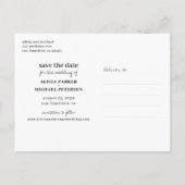 Funny Typografy Zitat Hochzeit speichern Sie das D Ankündigungspostkarte (Rückseite)