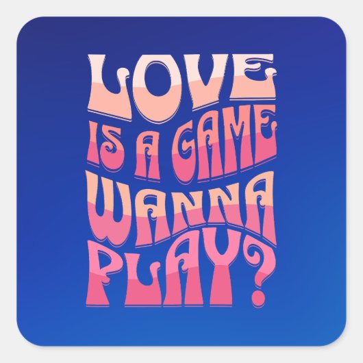 Funny Typograph Valentine Quadratischer Aufkleber (Vorderseite)