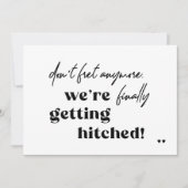 Funny typography black and white lässig wedding einladung (Vorderseite)