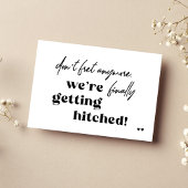 Funny typography black and white lässig wedding einladung