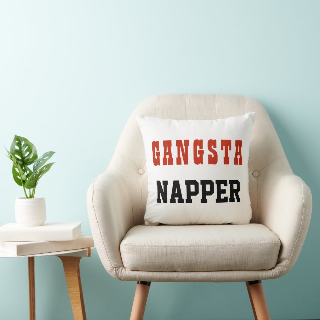 Funny Typography GANGSTA NAPPER Kissen (Stuhl )