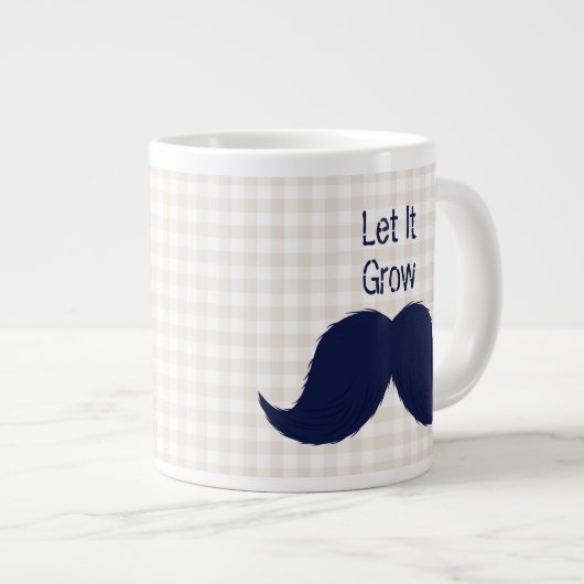 Funny typography mustache Jumbo-Tasse (Vorderseite Rechts)