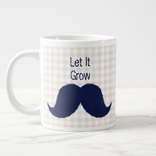 Funny typography mustache Jumbo-Tasse (Links)