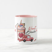 Funny Typography My Girlfriend is Heart Breaker  Tasse (Zentrum)